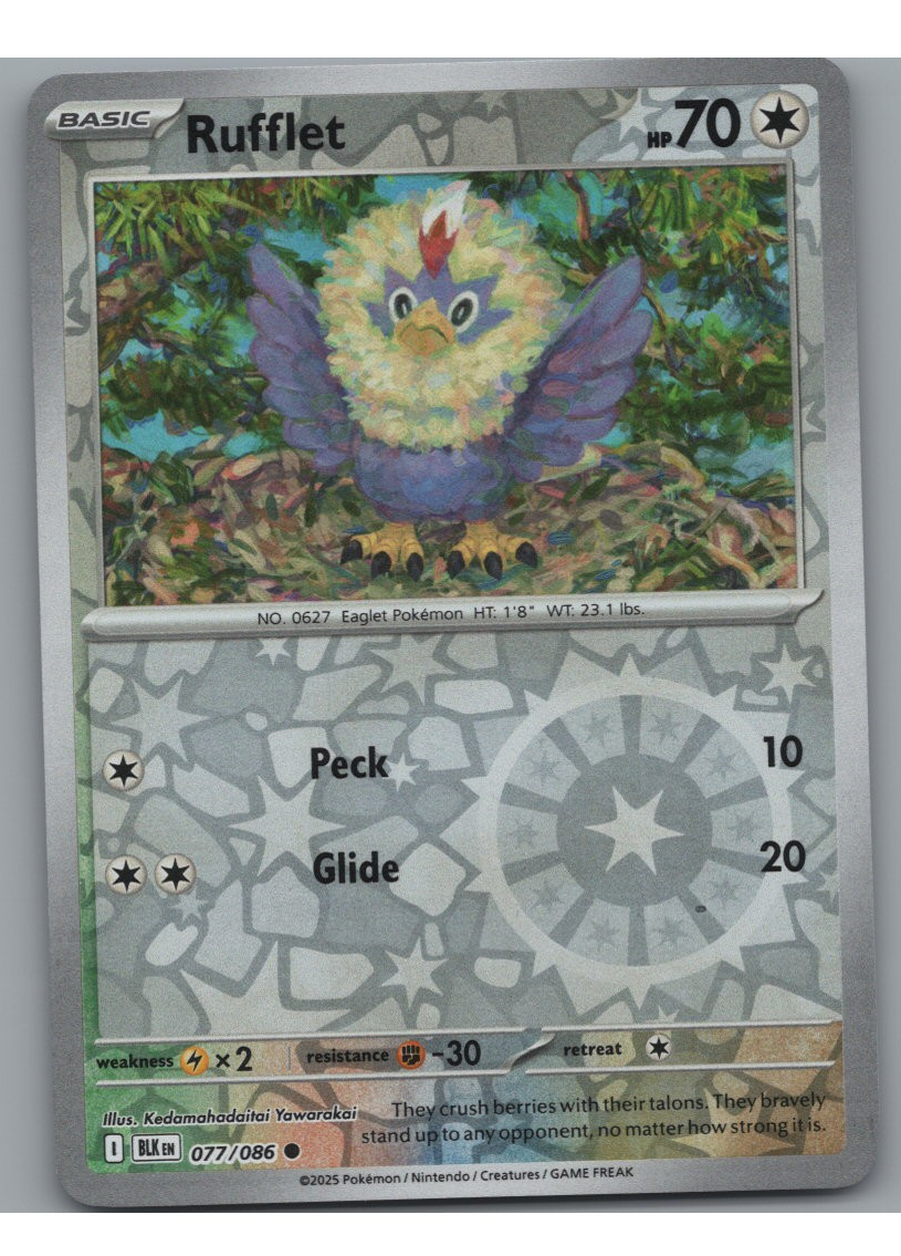 Rufflet - Black Bolt - #077 - Reverse Holo